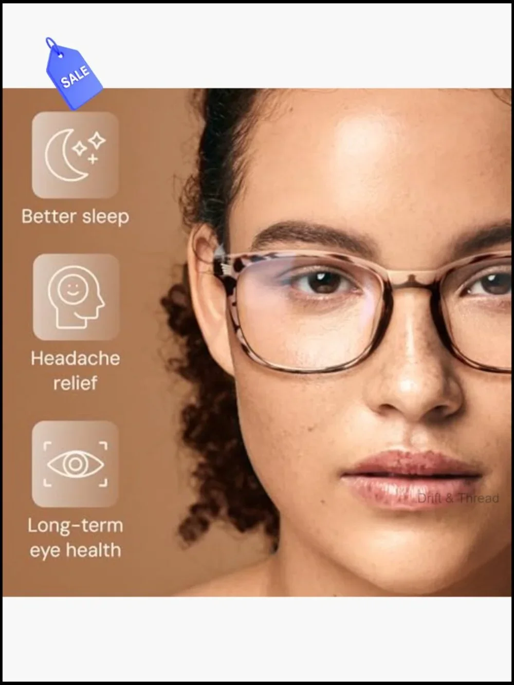 Blue Light Blocking Glasses for Women - 3 Pairs TR90 Square Full Rim